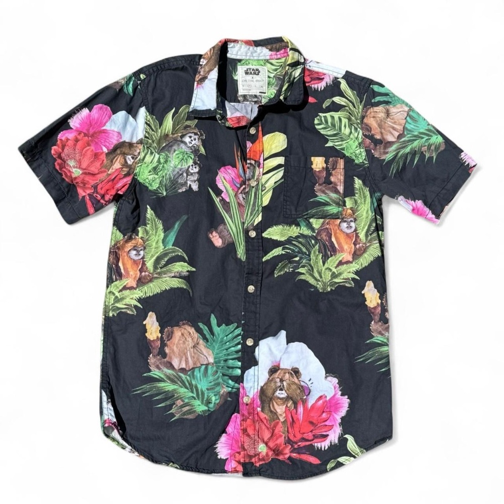 Star Wars Black Floral Button Down Shirt